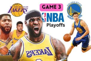 NBA PLAYOFF ROUND STANDING GAME MATCH SCHEDULE SCORE WARRIORS QUALIF FINAL QUARTER SEMI STEPHEN CURRY KINGS AWARD TROPHY TEAM WIN LOSS DEFEAT WON POINTS RECORD 2023 NBA Playoffs - Western Conference, Game 3 Los Angeles Lakers vs Golden State Warriors JAMES LEBRON D'Angelo Russel