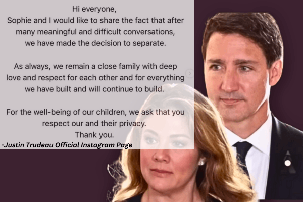 Justin Trudeau's Announcement of Separation from Wife Sophie Grégoire Trudeau. A moment of transparency: Justin Trudeau publicly announces his separation from wife Sophie Grégoire Trudeau. Their journey exemplifies resilience in the face of challenges.