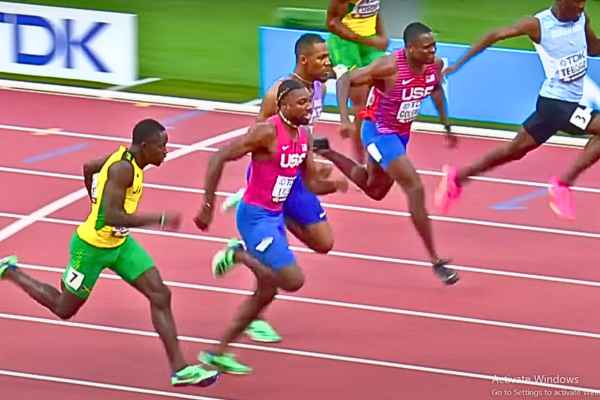 Noah Lyles competes in 100m race at 2023 World Athletics Championships