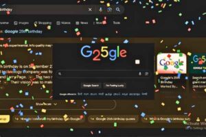 Google 25 Doodle - Celebrating Google's Journey