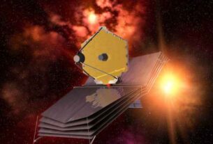 The James Webb Space Telescope (JWST) is currently deployed in a solar orbit near the Sun–Earth L2 Lagrange point, about 1.5 million kilometers (930,000 mi) from Earth. The telescope's five-layer sunshield protects it from warming by the Sun, Earth, and Moon. The James Webb Space Telescope (JWST) was assembled at Northrop Grumman's cleanroom facilities in Redondo Beach, California. It was launched from ESA's launch site at Kourou in French Guiana on December 25, 2021.