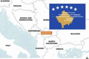 Map of Europe with Kosovo's location highlighted - Key to Kosovo News