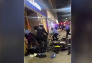 A scene of looting in Center City Philadelphia after officer's acquittal.