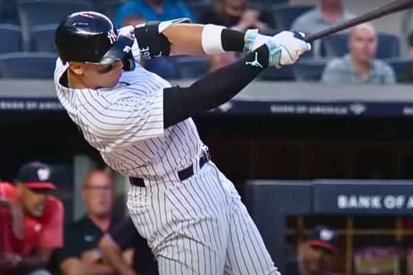 Aaron Judge's historic third home run, a solo shot that cleared the right field fence with ease