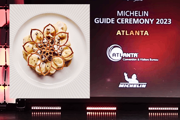 A group of chefs and food enthusiasts celebrating Michelin Guide debut for Atlanta
