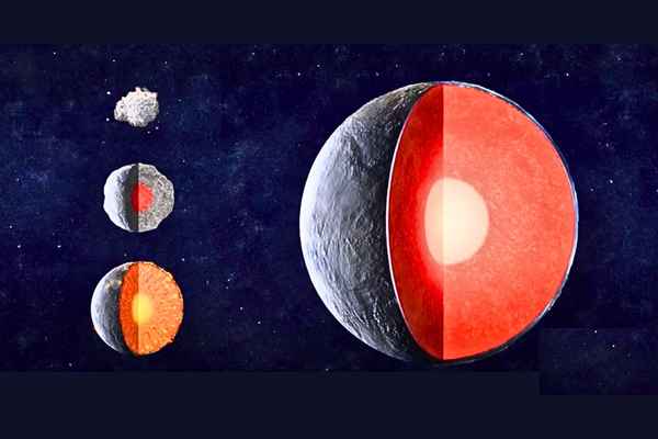 The Psyche spacecraft launching into space on its mission to explore an asteroid.