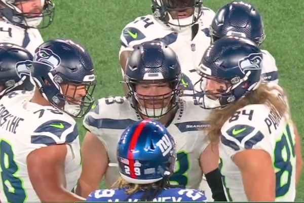 Seattle Seahawks team on the field against New York Giants - Seahawks Game Preview