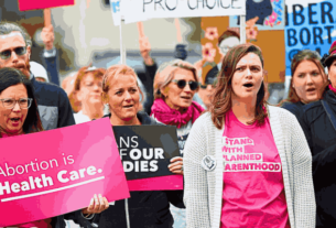 Abortion Rights activists passionately protest for the cause.