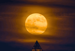The Beaver Moon shining in the night sky, showcasing its celestial beauty