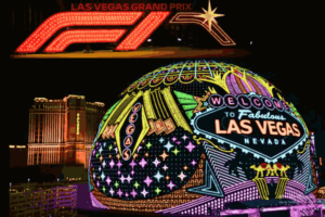 F1 Las Vegas Grand Prix venue - Las Vegas Strip at night
