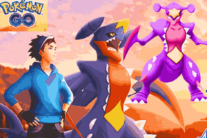 Exciting Pokemon GO Raid Day Event showcasing shiny Garchomp with a 100% catch rate, leading to Shiny Mega Garchomp through Mega Evolution.