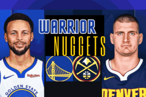 Warriors vs Nuggets: Nikola Jokic and Stephen Curry face off during a thrilling encounter.