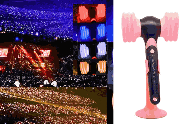 Blackpink Concert illuminated by diverse BLACKPINK Lightsticks carried by fans