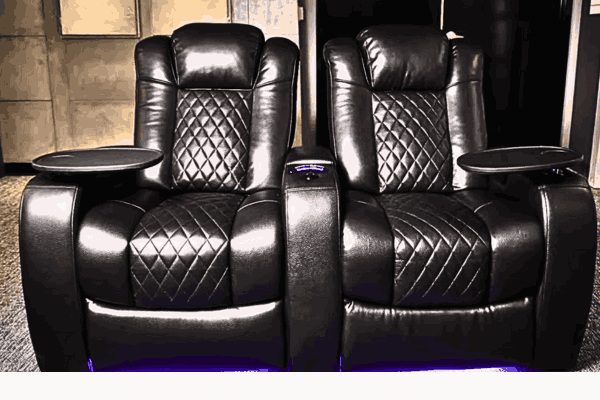 Macy's Furniture Home Theater Elegance Collection featuring comfortable recliners