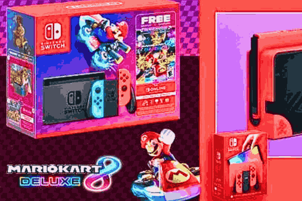 NINTENDO SWITCH BLACK FRIDAY 2023 - Mario Kart 8 Deluxe Package: Race into the holiday season with the $300 NINTENDO – Mario Kart 8 Deluxe Package, including three extra months of Nintendo Switch Online.