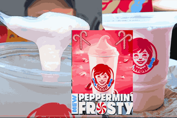 Indulge in Wendy’s Peppermint Frosty, a holiday delight at Wendy’s Chicken Nuggets Fiesta.