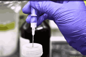 Breast Cancer Vaccine displayed in a lab setting, representing hope in cancer treatment
