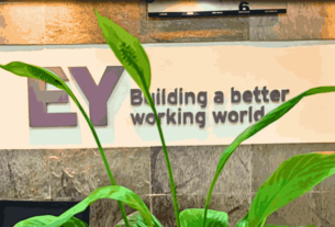 EY Layoffs: EY logo displayed on office building
