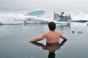 Embracing the invigorating ice bath benefits: Taking a refreshing dip in an ice-cold lake