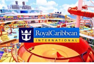 The luxurious and vibrant deck of the Royal Caribbean World Cruise provides enchanting entertainment and top-tier luxury.