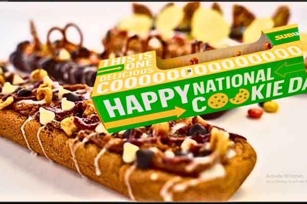 Assortment of Subway's delectable footlong cookies, a sweet celebration of Subway Cookies