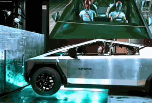 Tesla CyberTruck displaying its robust design for crash tests – showcasing resilience in Tesla's CyberTruck Crash Test.
