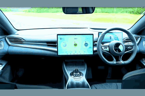 Dashboard view of the innovative BYD Seal electric sedan, highlighting its advanced technology.