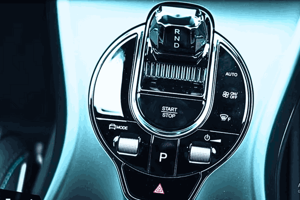 Front interior Sideways Driver Controller - display of the pioneering BYD Seal electric sedan, emphasizing its futuristic features.