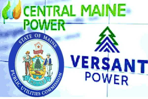 Logos of Maine PUC and Versant Power alongside CMP Maine, indicating rate changes