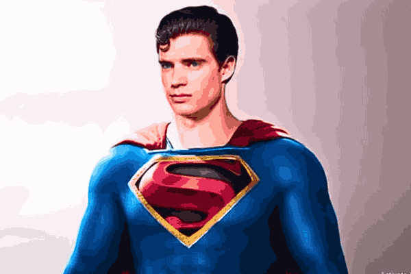 David Corenswet donning the iconic " Man of Steel 2 " Superman attire.