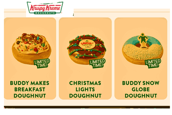 Limited Elf Edition Krispy Kreme doughnuts, exclusive holiday treats