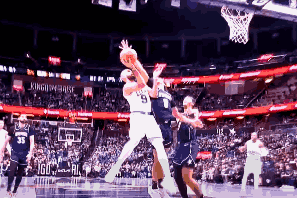 Derrick White drives the action in the Magic vs Celtics matchup