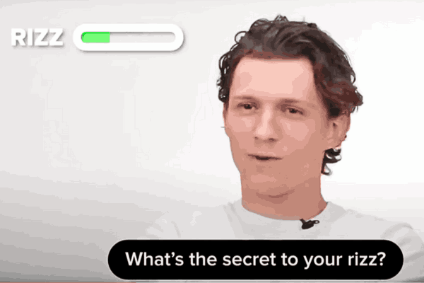 Tom Holland using RIZZ in a popular Interview