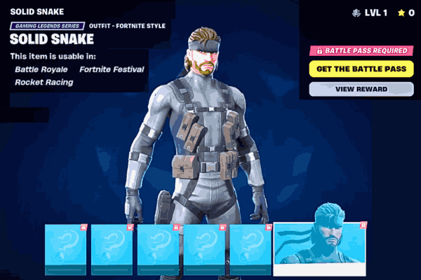 Solid Snake - Fortnite Battle Pass exclusive character
