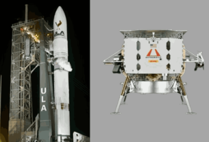 Astrobotic Peregrine spacecraft, symbolizing NASA's groundbreaking mission to explore the lunar mysteries