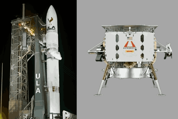 Astrobotic Peregrine spacecraft, symbolizing NASA's groundbreaking mission to explore the lunar mysteries
