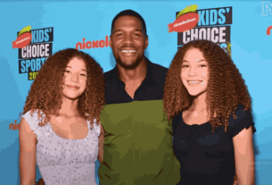 Michael Strahan kids, Isabella and Sophia, sharing a heartfelt family moment amidst their courageous journey against medulloblastoma.