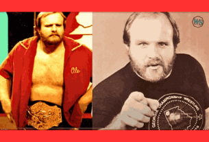 Ole Anderson, a wrestling icon also known as Alan Rogowski, standing in the ring with a determined expression.