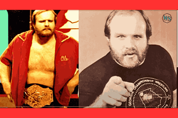 Ole Anderson, a wrestling icon also known as Alan Rogowski, standing in the ring with a determined expression.