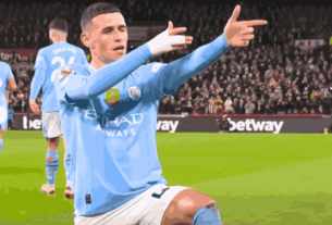 Phil Foden celebrates his hat-trick in Manchester City's thrilling victory against Brentford.