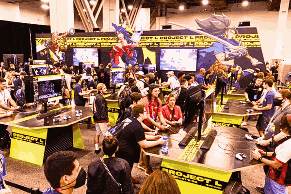 Explore the vibrant Vendor Village at Evo 2024, offering an array of gaming merchandise and more.