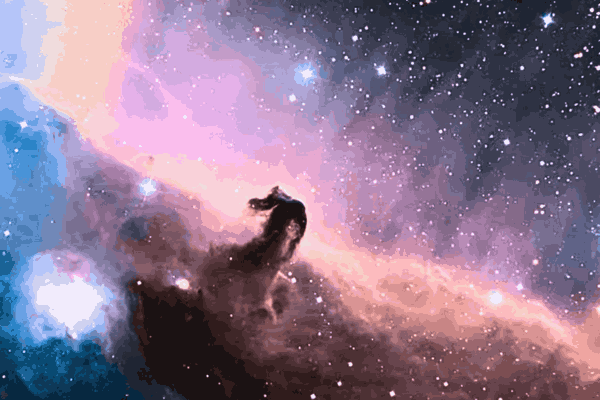 Close-up view of the majestic Horsehead Nebula captured by JWST, revealing intricate details of star formation.