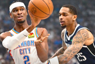 Dallas Mavericks and Oklahoma City Thunder players in action during a thrilling Game 4 matchup.