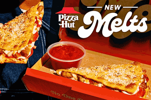 A tempting Cheeseburger Patty Melt showcasing the perfect blend of pizza and burger flavors from Pizza Hut.