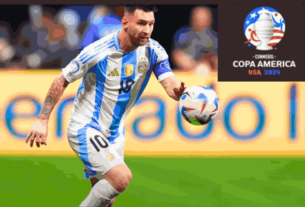 Lionel Messi with the ball during the Argentina vs Canada match in the Copa América opener.