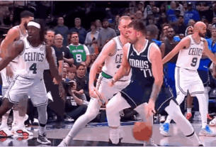 Luka Dončić leading the Mavericks to victory against the Celtics in Game 4 of the NBA Finals.