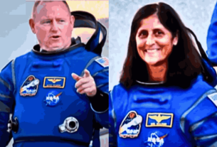 Sunita Williams aboard the Boeing Starliner at the International Space Station.