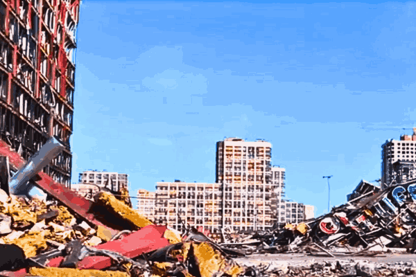 A cityscape showing buildings and streets affected by the recent 4.9 magnitude Barstow earthquake.