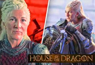 Eve Best as Rhaenys Targaryen in House of the Dragon, delivering a powerful performance.