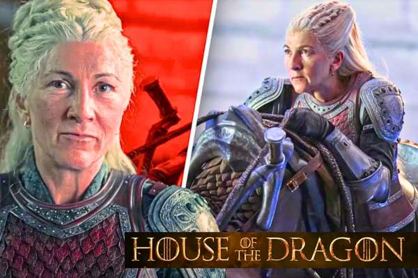 Eve Best as Rhaenys Targaryen in House of the Dragon, delivering a powerful performance.
